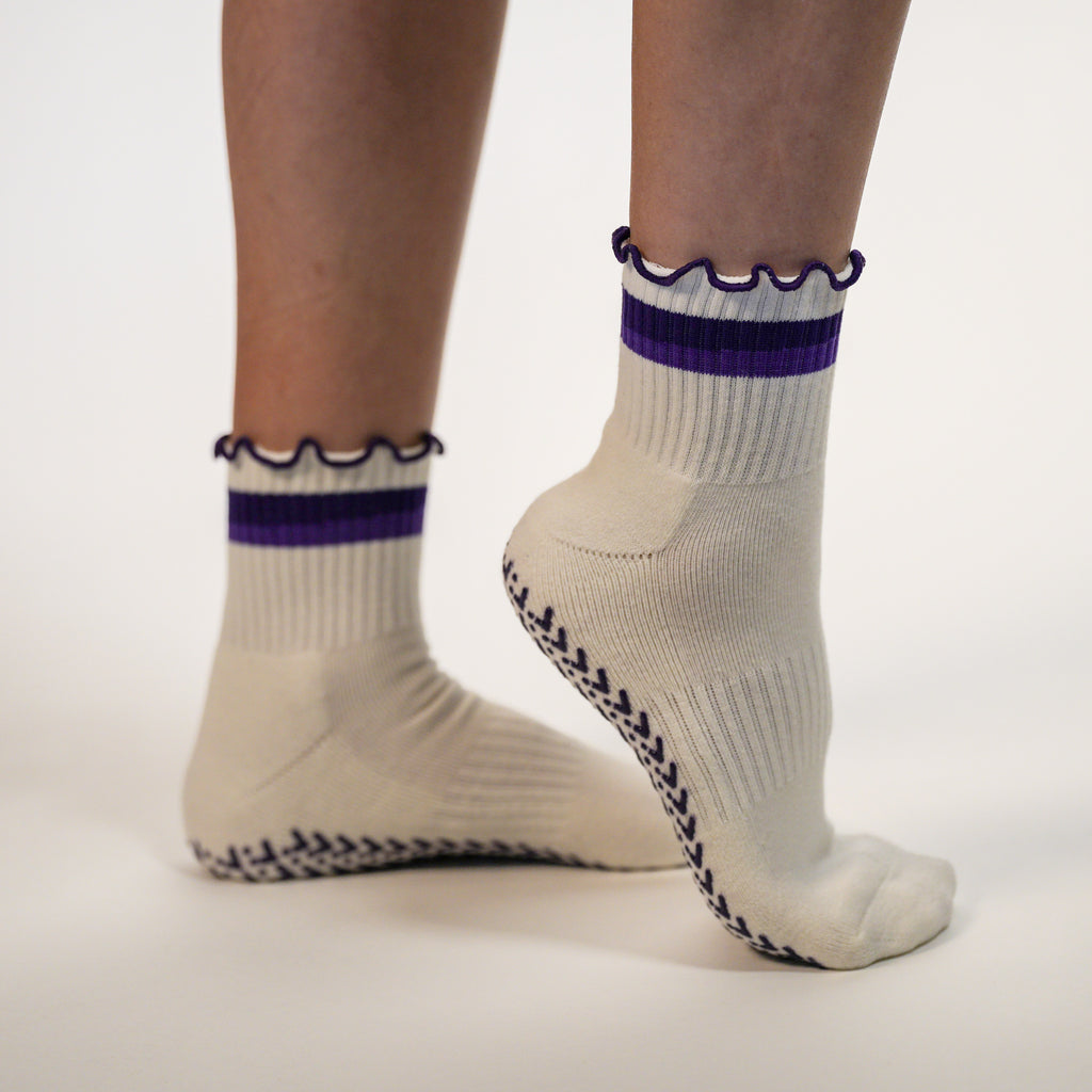 Purple Pulse Grip Socks