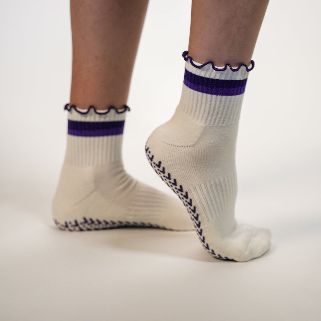 Purple Pulse Grip Socks