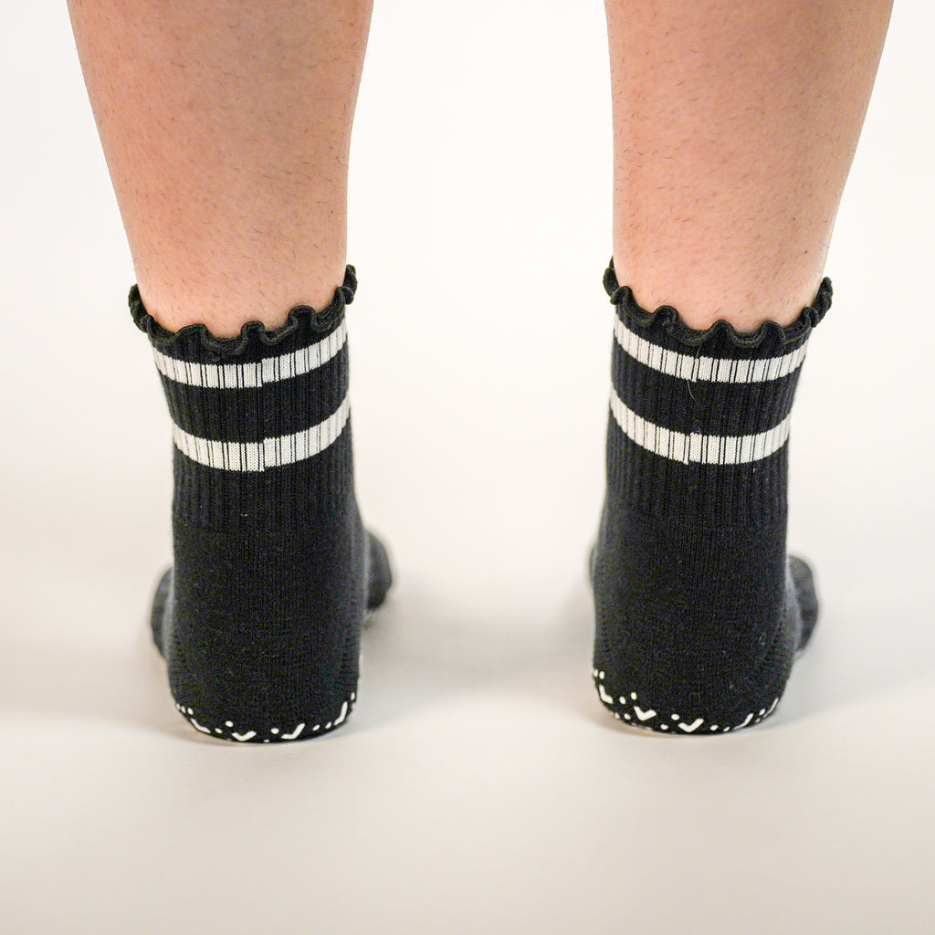 Ruffles have more fun Black Grip Socks