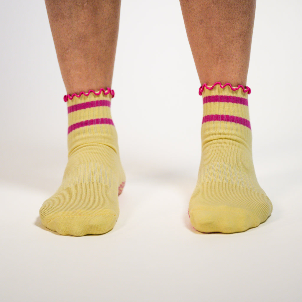 Ruffles have more fun Yellow Grip Socks