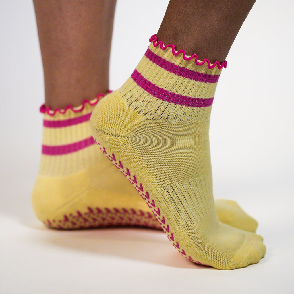 Ruffles have more fun Yellow Grip Socks