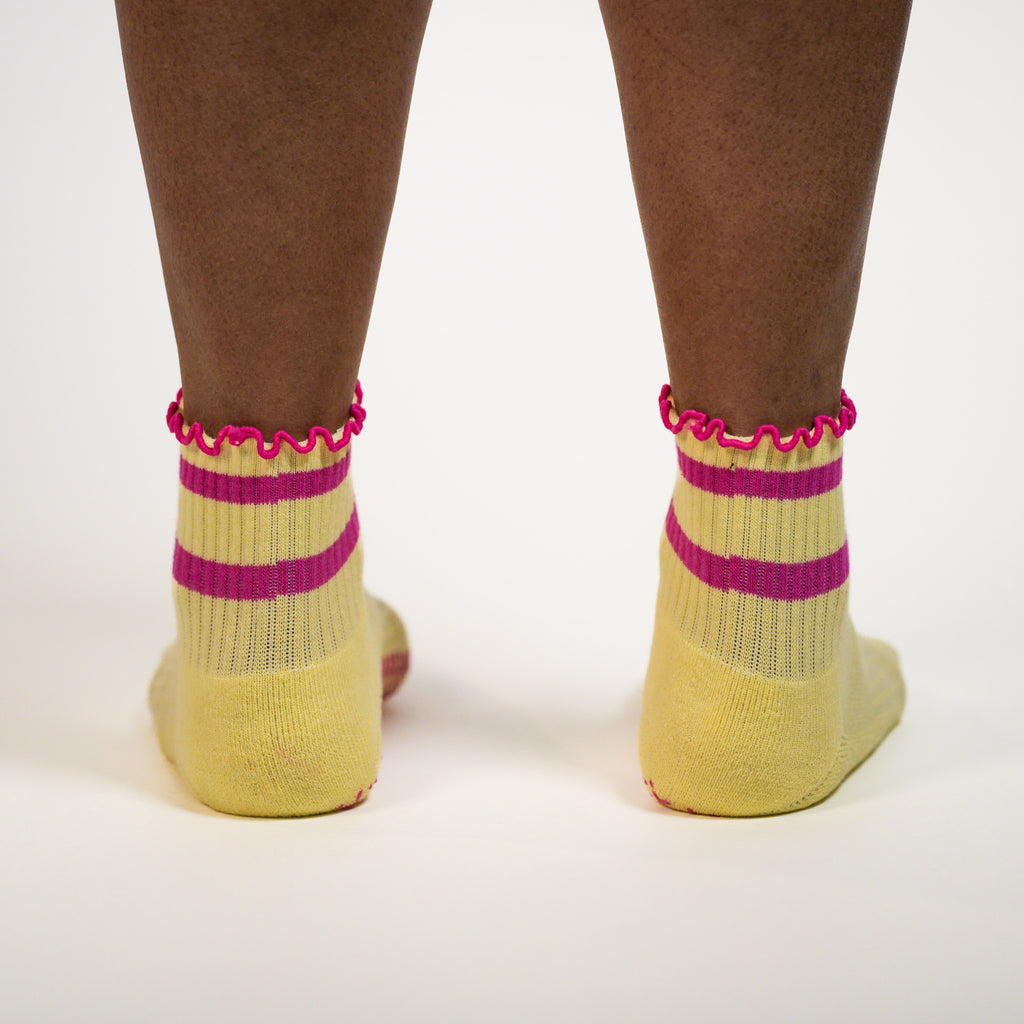 Ruffles have more fun Yellow Grip Socks