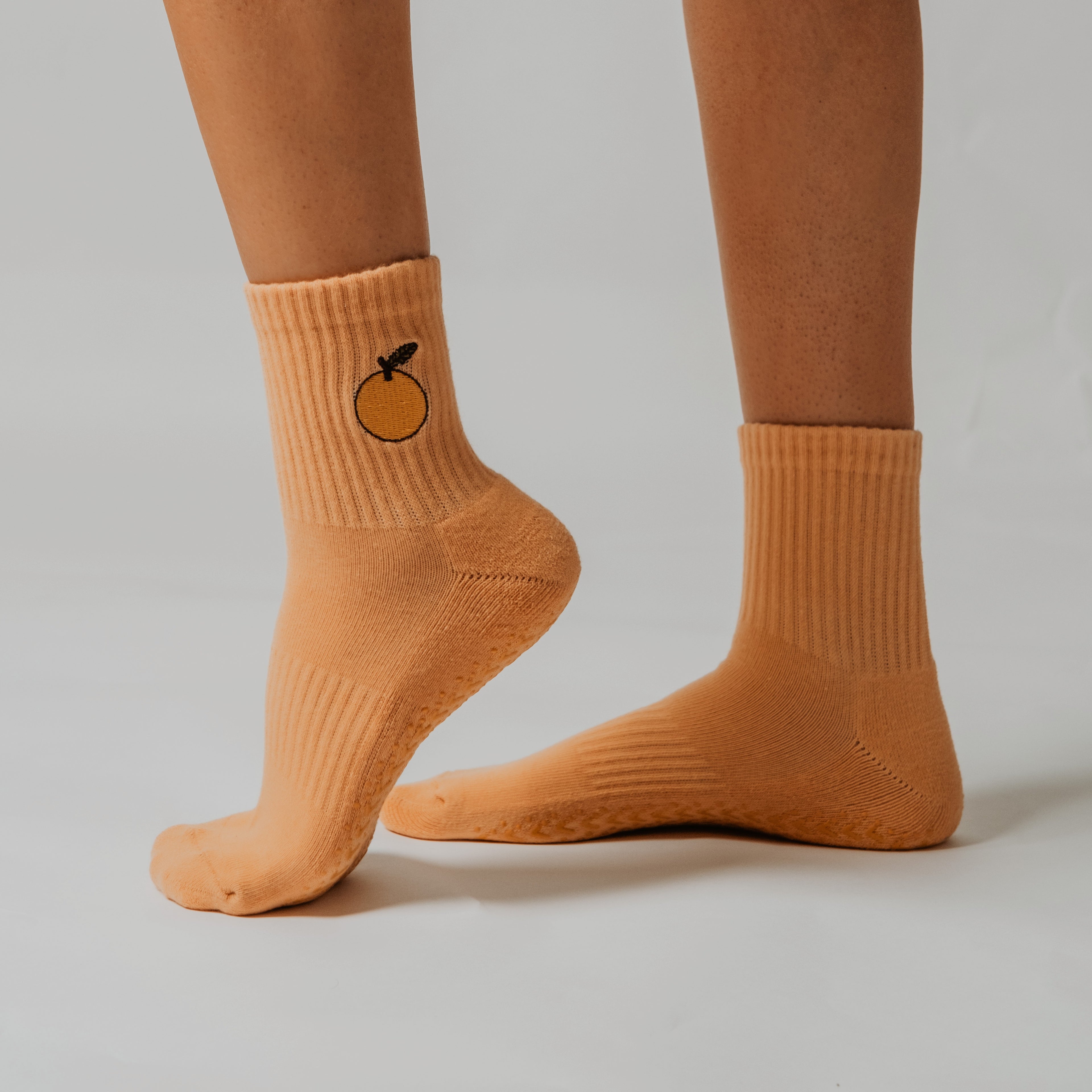 Hello Sunshine grip socks by PikeFit, non-slip socks for Pilates, barre and yoga
