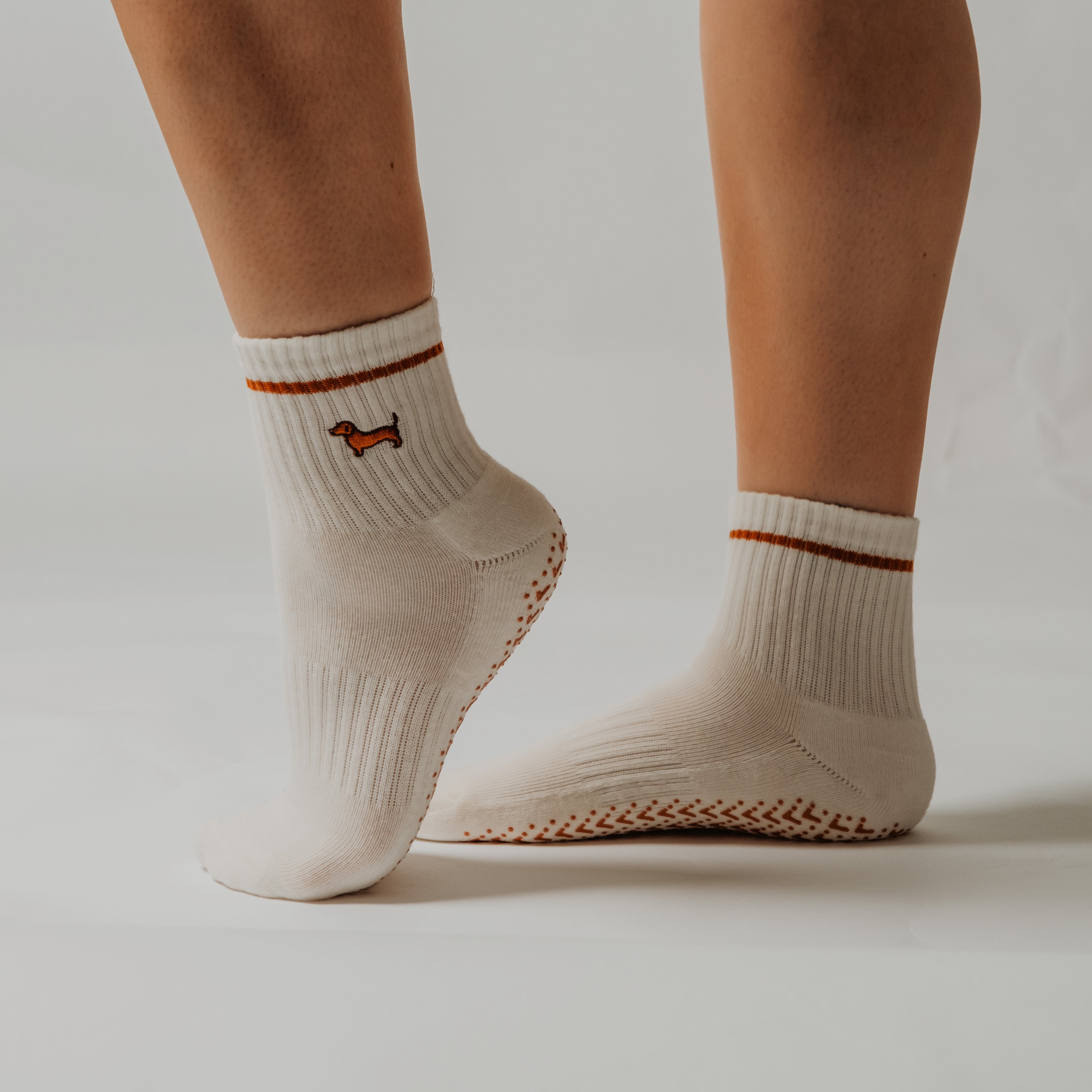 Hot Dawg grip socks by PikeFit, non-slip socks for Pilates, barre and yoga
