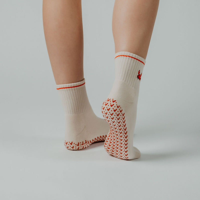 Pinch me Pretty  nan cut grip socks in brights tones — non-slip for Pilates, Barre & Yoga