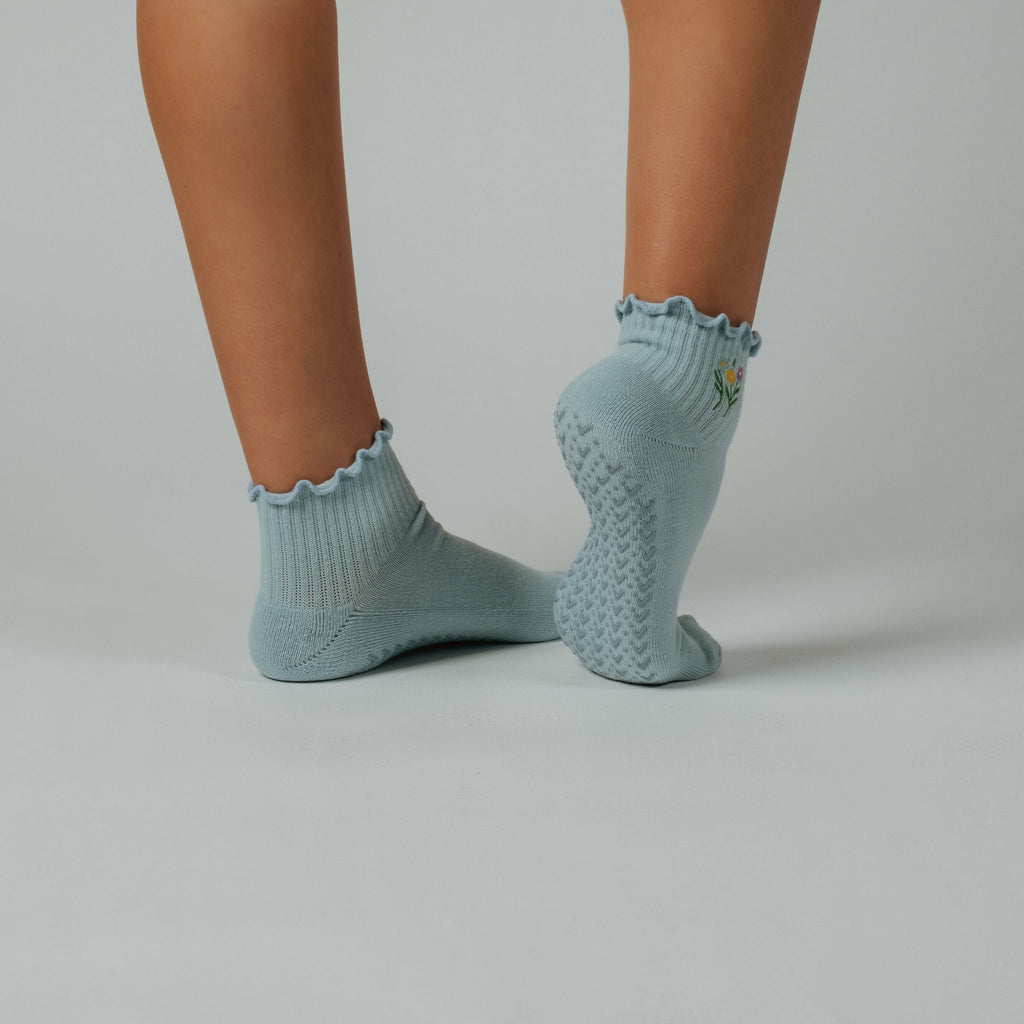 Wildflower nan cut grip socks in brights tones — non-slip for Pilates, Barre & Yoga