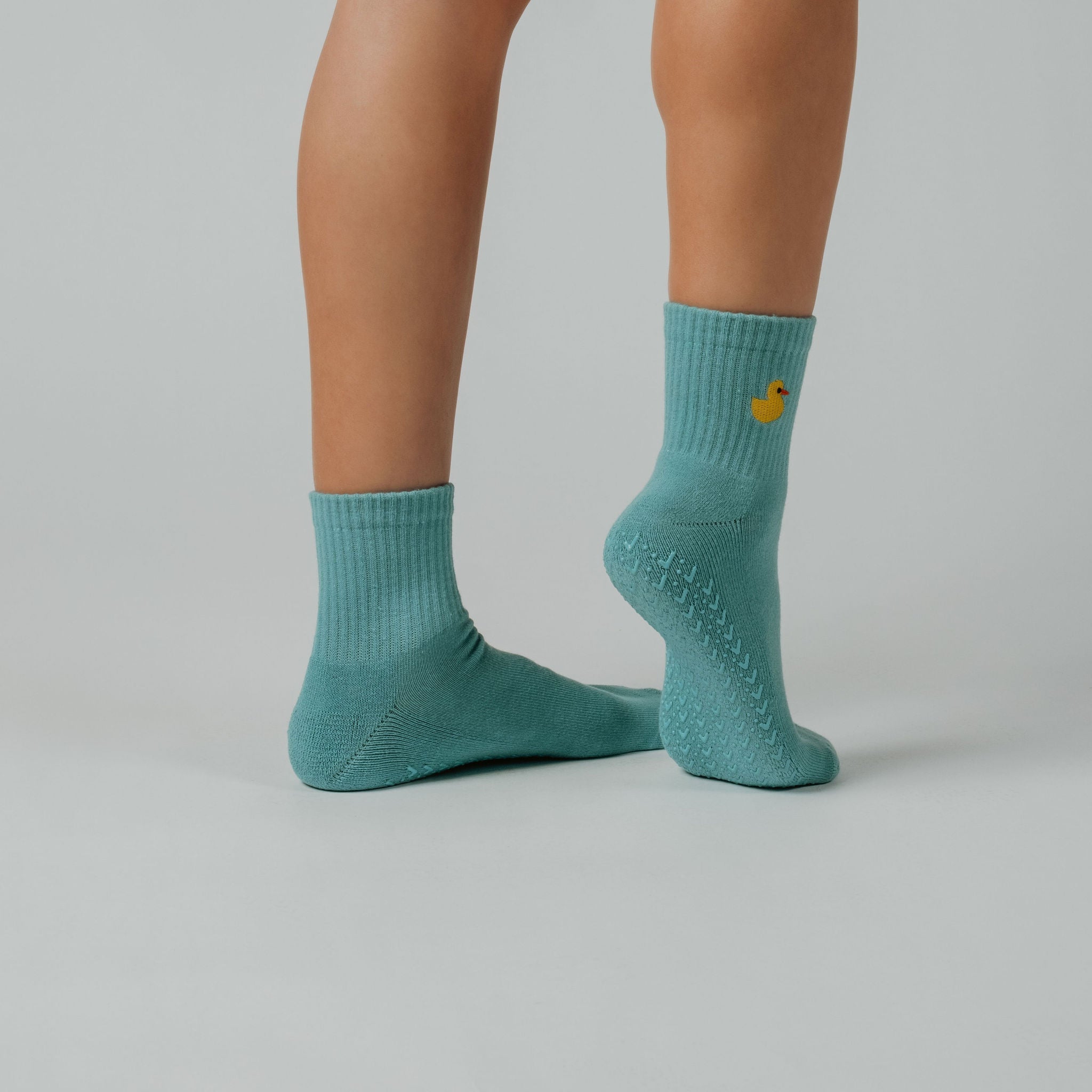 Lil' Ducky nan cut grip socks in brights tones — non-slip for Pilates, Barre & Yoga