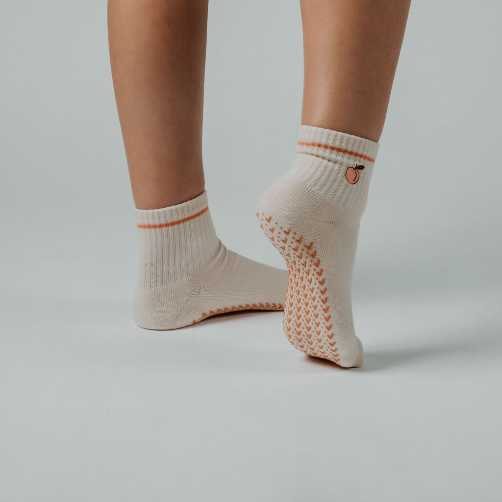 Peachy Keen nan cut grip socks in brights tones — non-slip for Pilates, Barre & Yoga