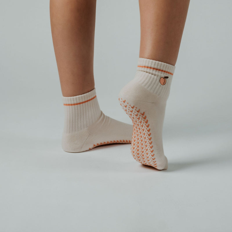 Peachy Keen nan cut grip socks in brights tones — non-slip for Pilates, Barre & Yoga